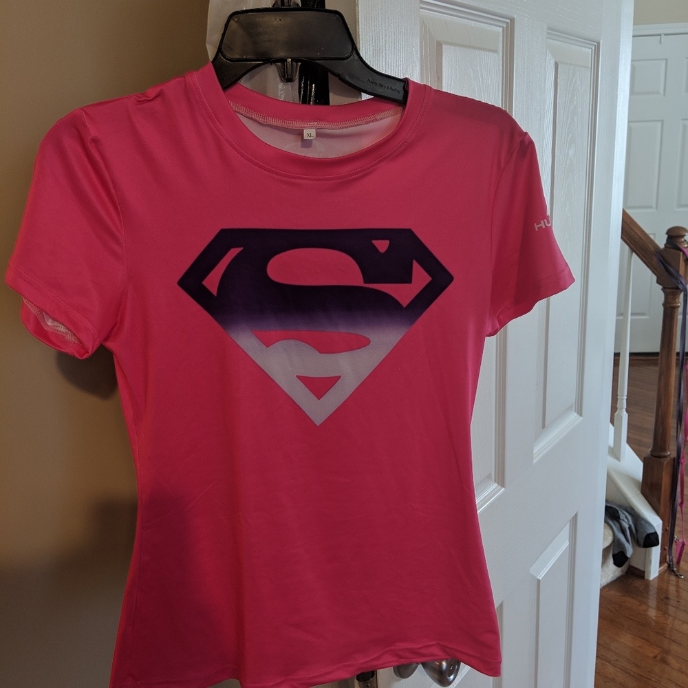 NWOT Supergirl compression shirt workout